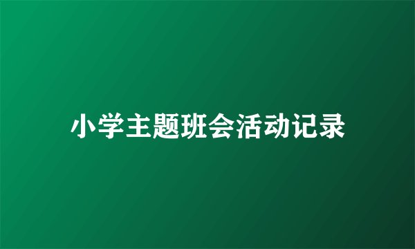 小学主题班会活动记录