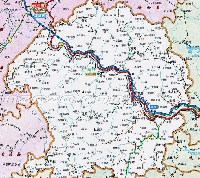 ／青田县地图