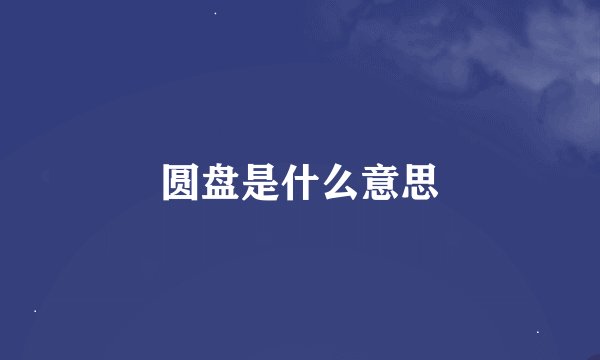 圆盘是什么意思