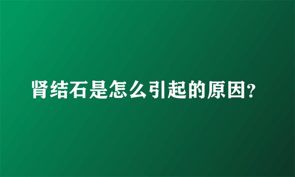 肾结石是怎么引起的原因？