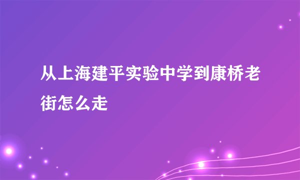 从上海建平实验中学到康桥老街怎么走