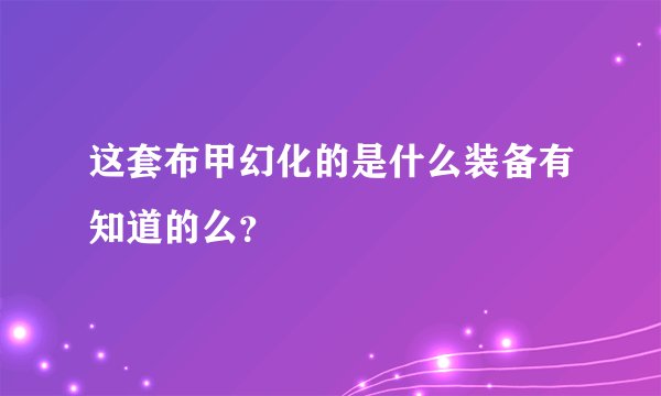 这套布甲幻化的是什么装备有知道的么？