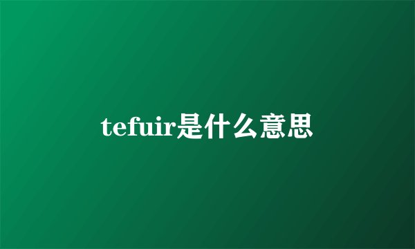 tefuir是什么意思
