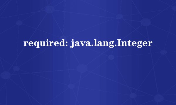 required: java.lang.Integer