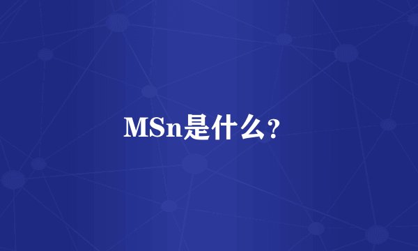 MSn是什么？
