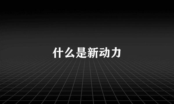 什么是新动力
