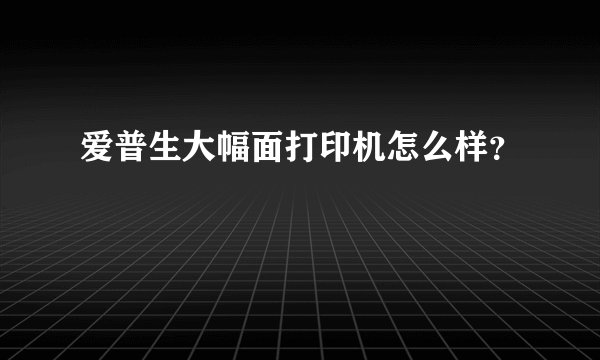 爱普生大幅面打印机怎么样？