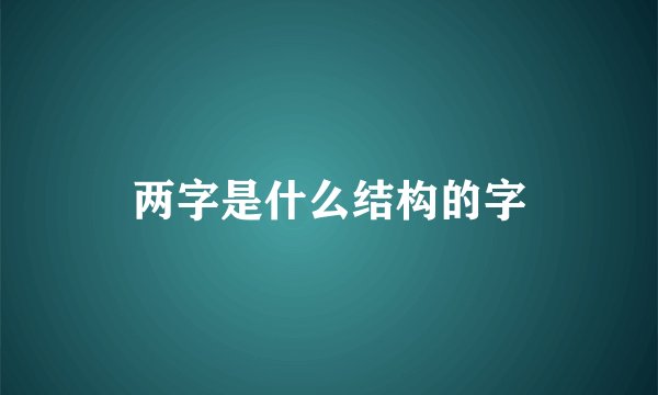 两字是什么结构的字