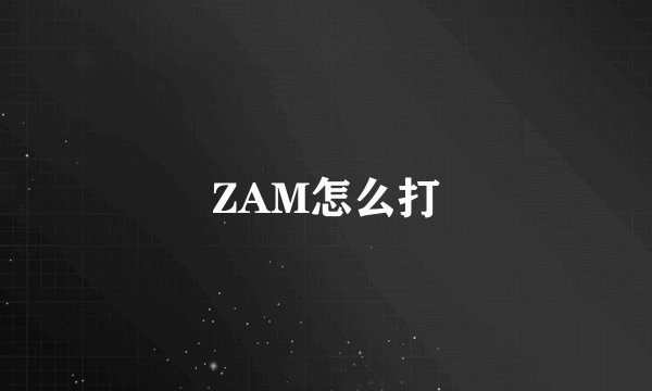 ZAM怎么打
