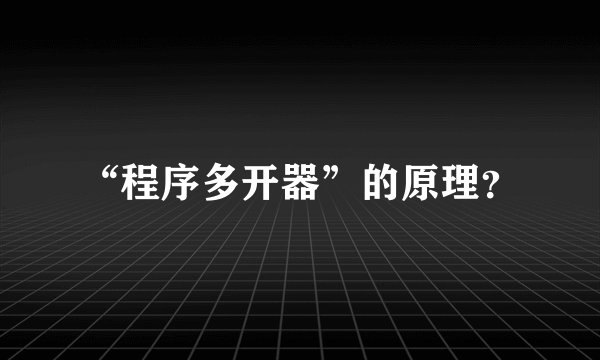 “程序多开器”的原理？