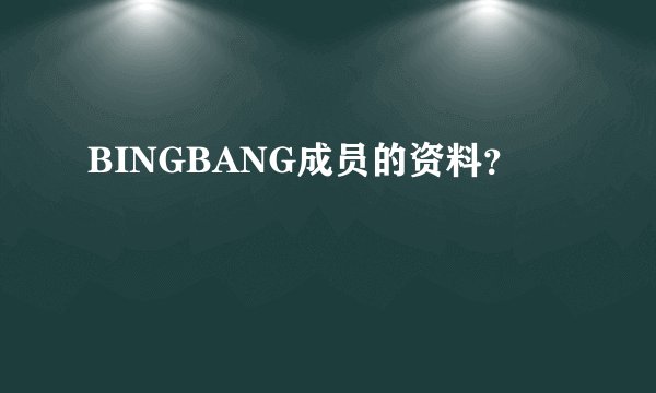 BINGBANG成员的资料？