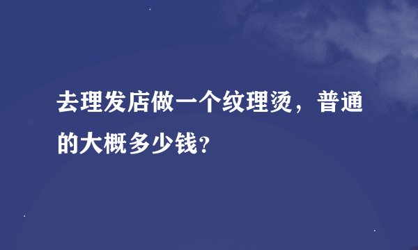 去理发店做一个纹理烫，普通的大概多少钱？