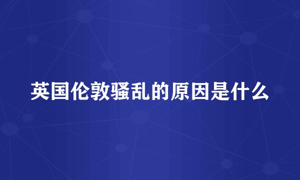 英国伦敦骚乱的原因是什么