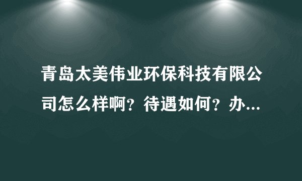 青岛太美伟业环保科技有限公司怎么样啊？待遇如何？办公环境如何？