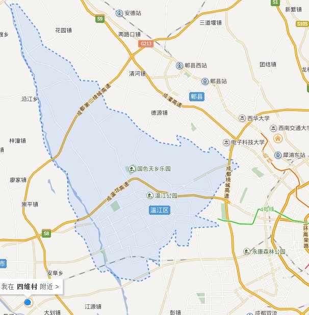 成都温江区政区地图
