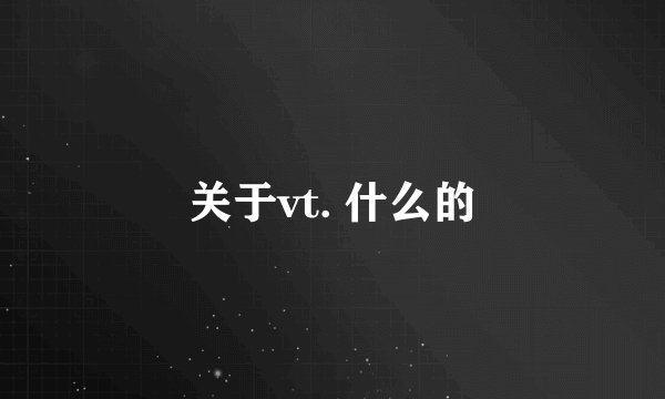 关于vt. 什么的