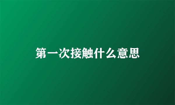 第一次接触什么意思