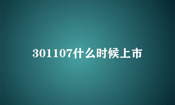 301107什么时候上市