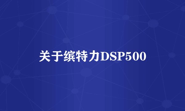 关于缤特力DSP500