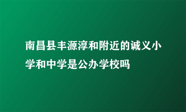 南昌县丰源淳和附近的诚义小学和中学是公办学校吗