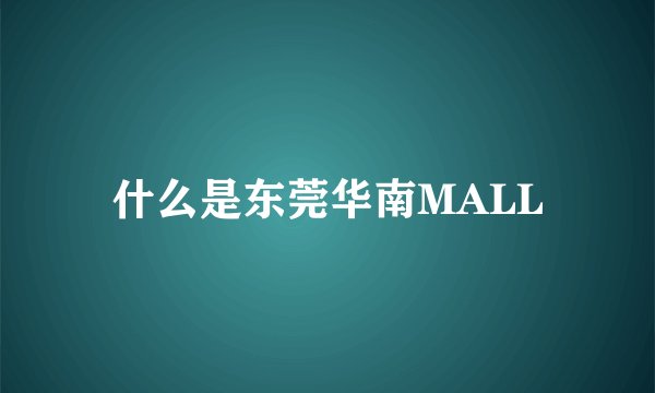 什么是东莞华南MALL