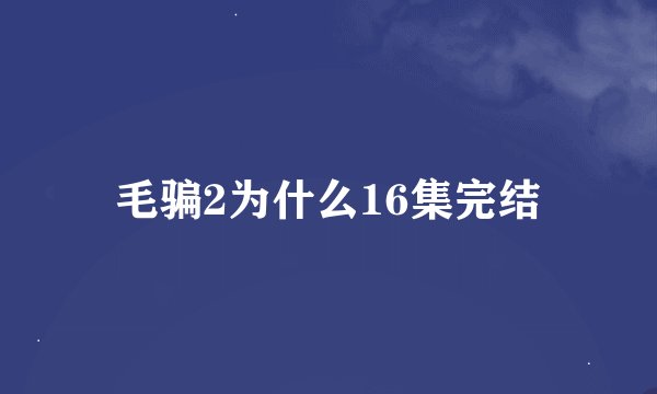 毛骗2为什么16集完结