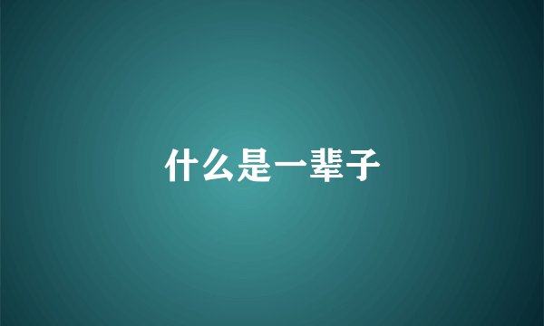 什么是一辈子