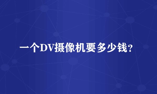 一个DV摄像机要多少钱？