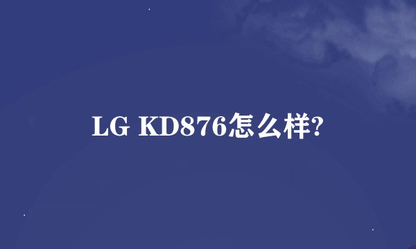 LG KD876怎么样?