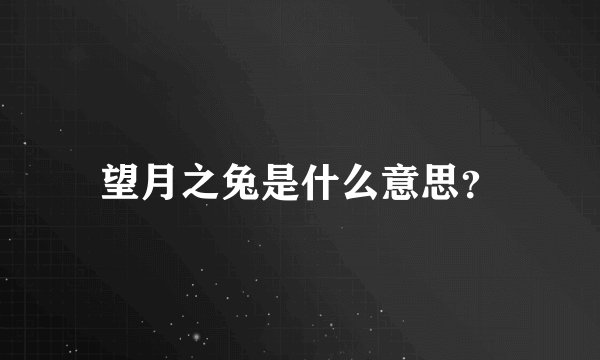 望月之兔是什么意思？