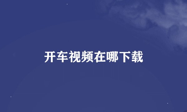 开车视频在哪下载