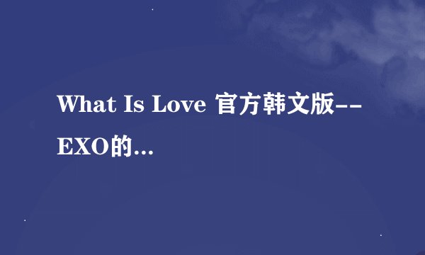What Is Love 官方韩文版-- EXO的中文歌词