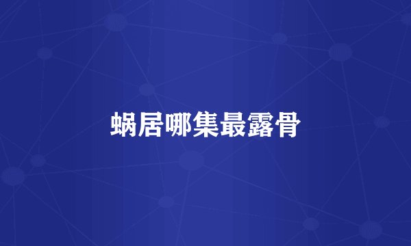 蜗居哪集最露骨