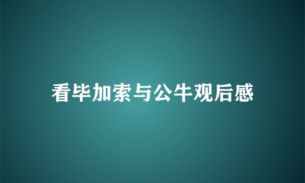 看毕加索与公牛观后感
