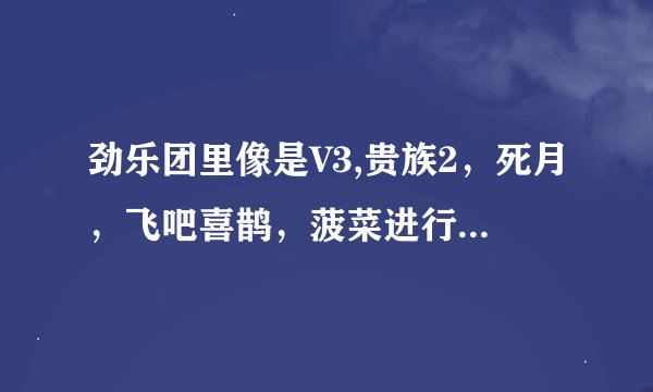 劲乐团里像是V3,贵族2，死月，飞吧喜鹊，菠菜进行曲，卡农这样的歌是什么流派的？