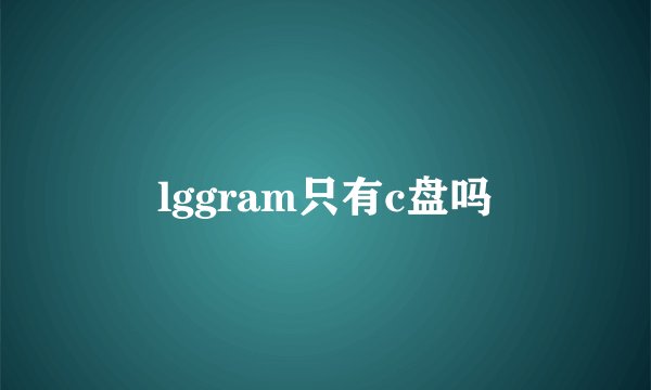 lggram只有c盘吗