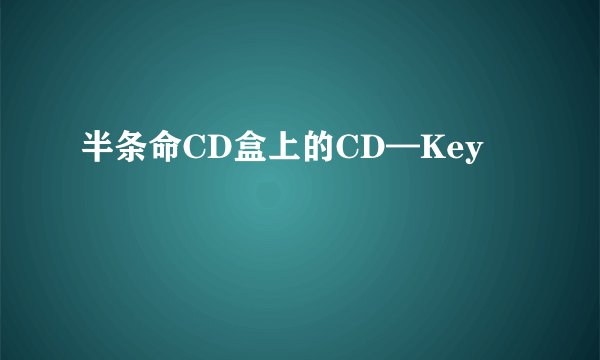 半条命CD盒上的CD—Key