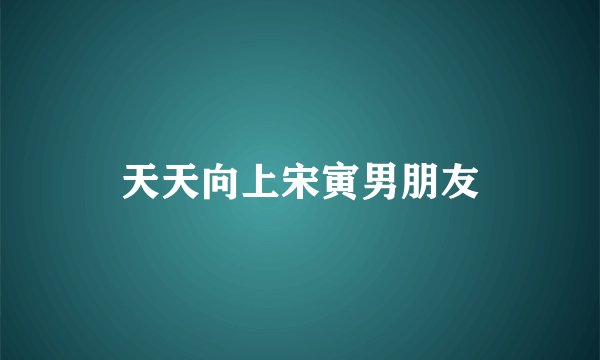 天天向上宋寅男朋友