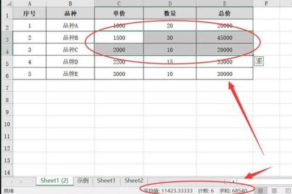 excel求和的三种方法