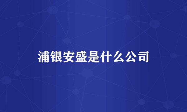 浦银安盛是什么公司