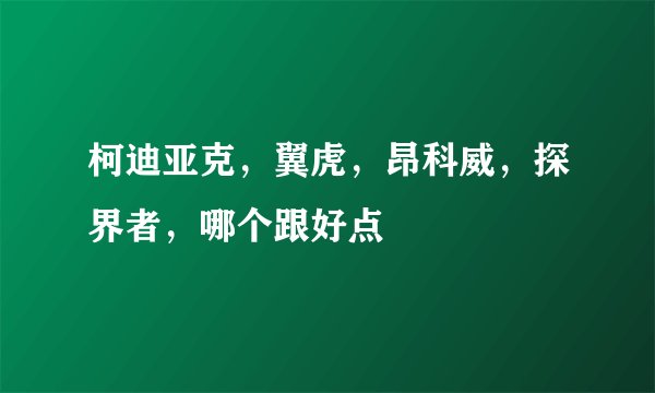 柯迪亚克，翼虎，昂科威，探界者，哪个跟好点
