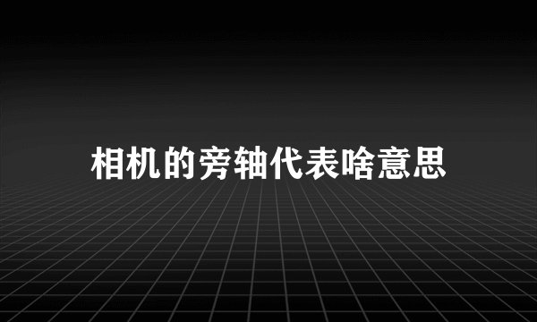 相机的旁轴代表啥意思