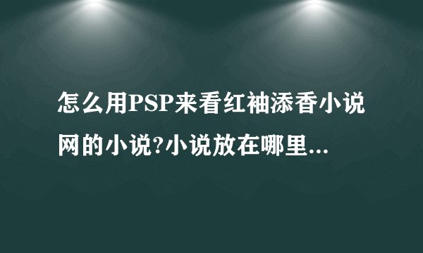 怎么用PSP来看红袖添香小说网的小说?小说放在哪里?怎么使用Xreader ?
