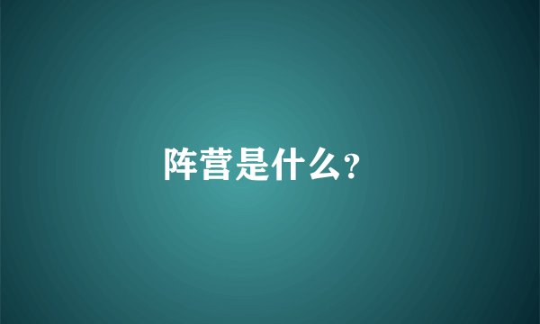 阵营是什么？