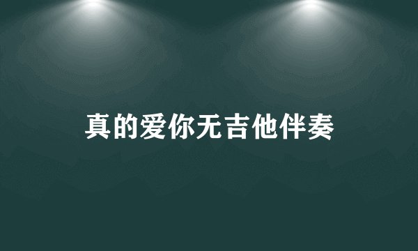 真的爱你无吉他伴奏