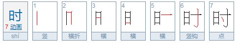 时的笔顺是什么？