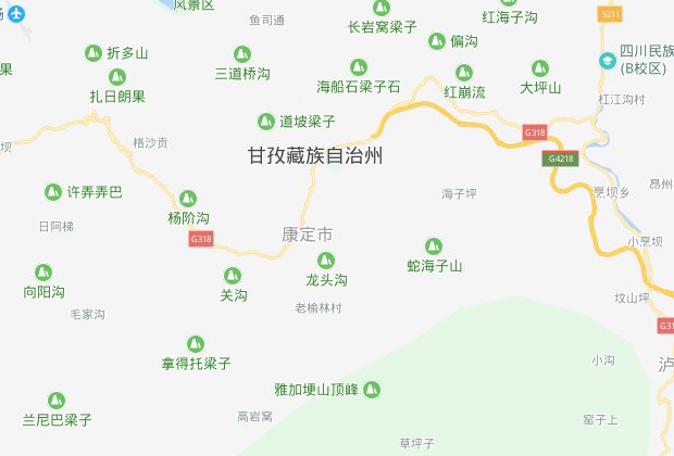 康定县城在四川省哪个市？