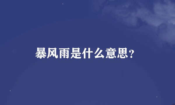 暴风雨是什么意思？