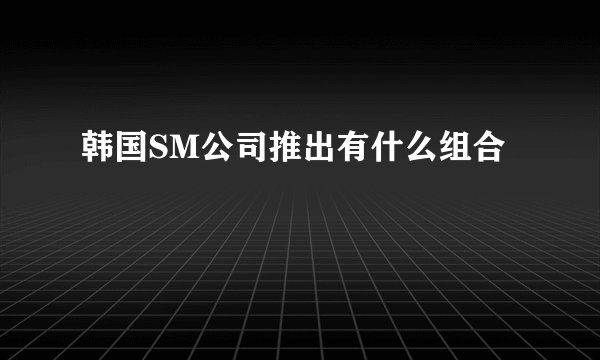 韩国SM公司推出有什么组合