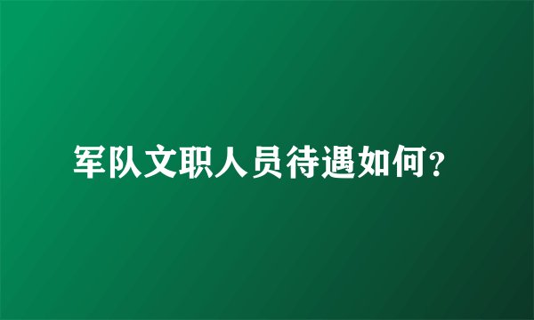 军队文职人员待遇如何？